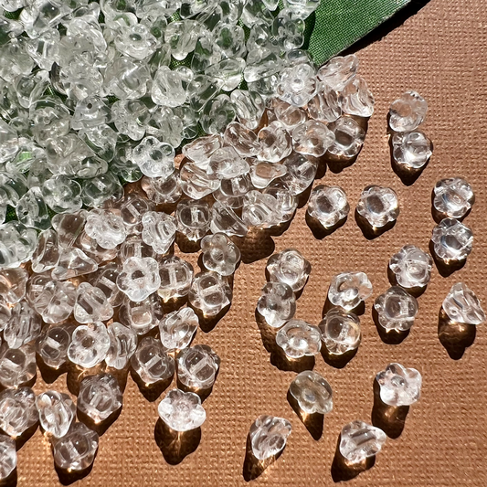 Crystal Flower Shank Buttons - 50 Pieces