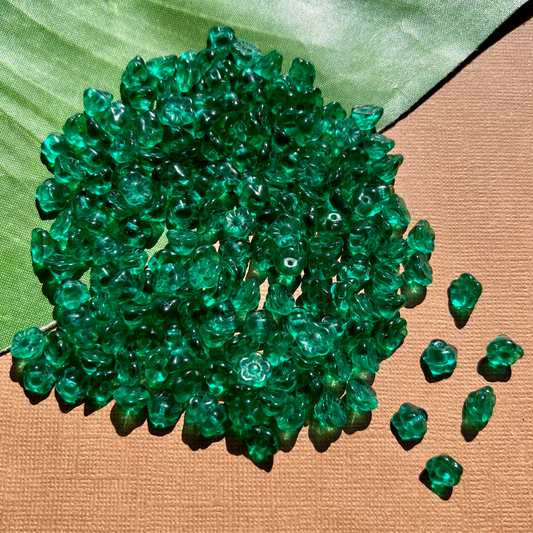 Teal Flower Shank Buttons - 50 Pieces