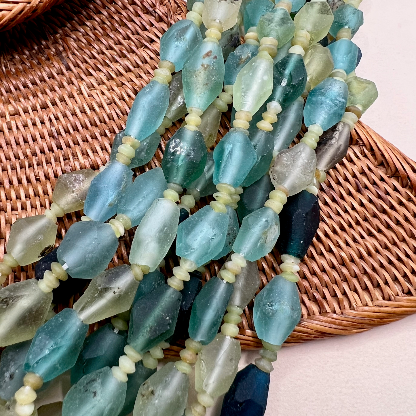 Roman Glass Faceted Bead Strands