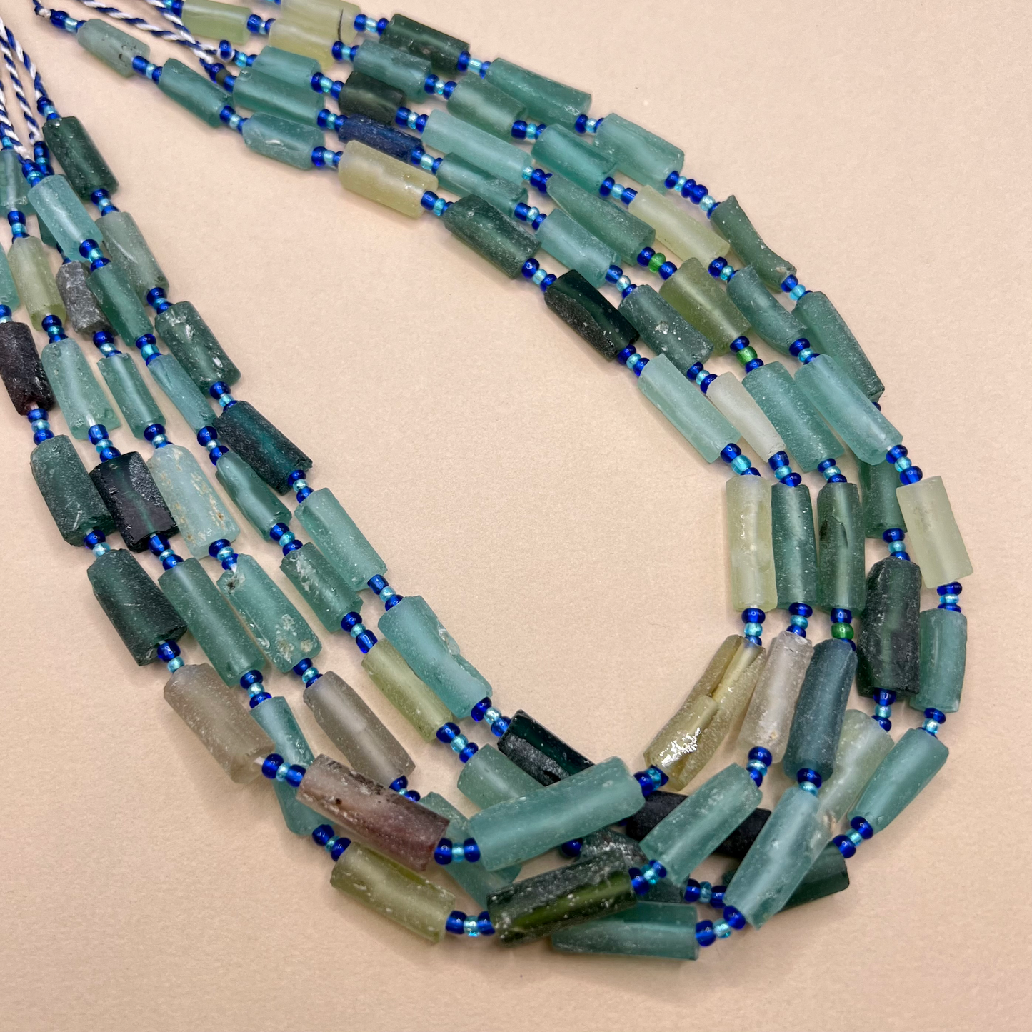 Roman Glass Tube Bead Strands