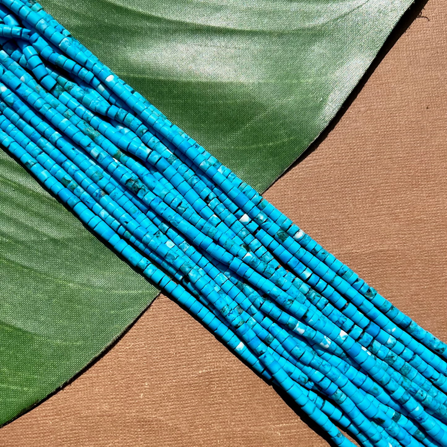 Sky Blue Turquoise Heishi Strands - 1 Strand