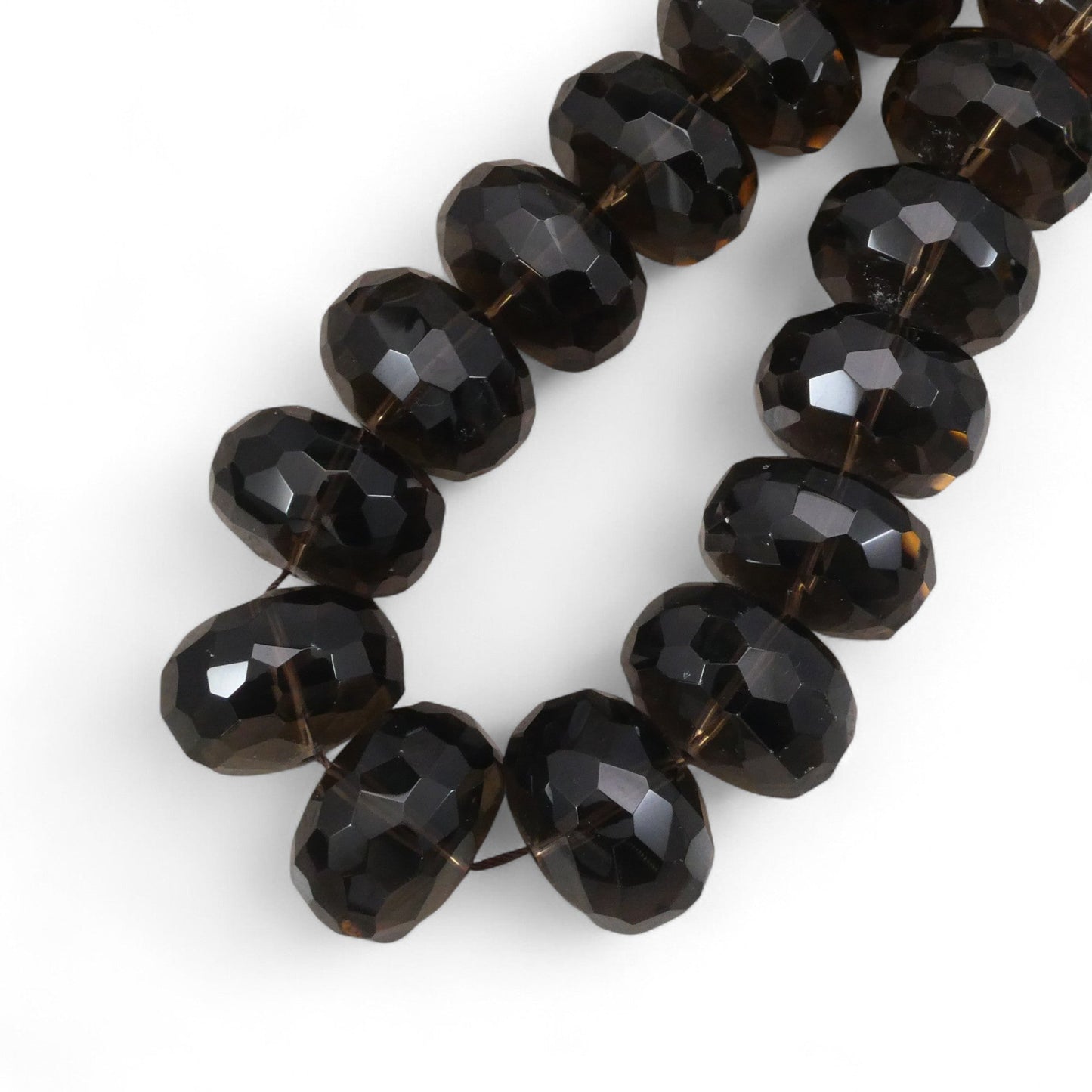 Smoky Quartz Faceted Rondelle Grade AAA 20x30mm Rare Size
