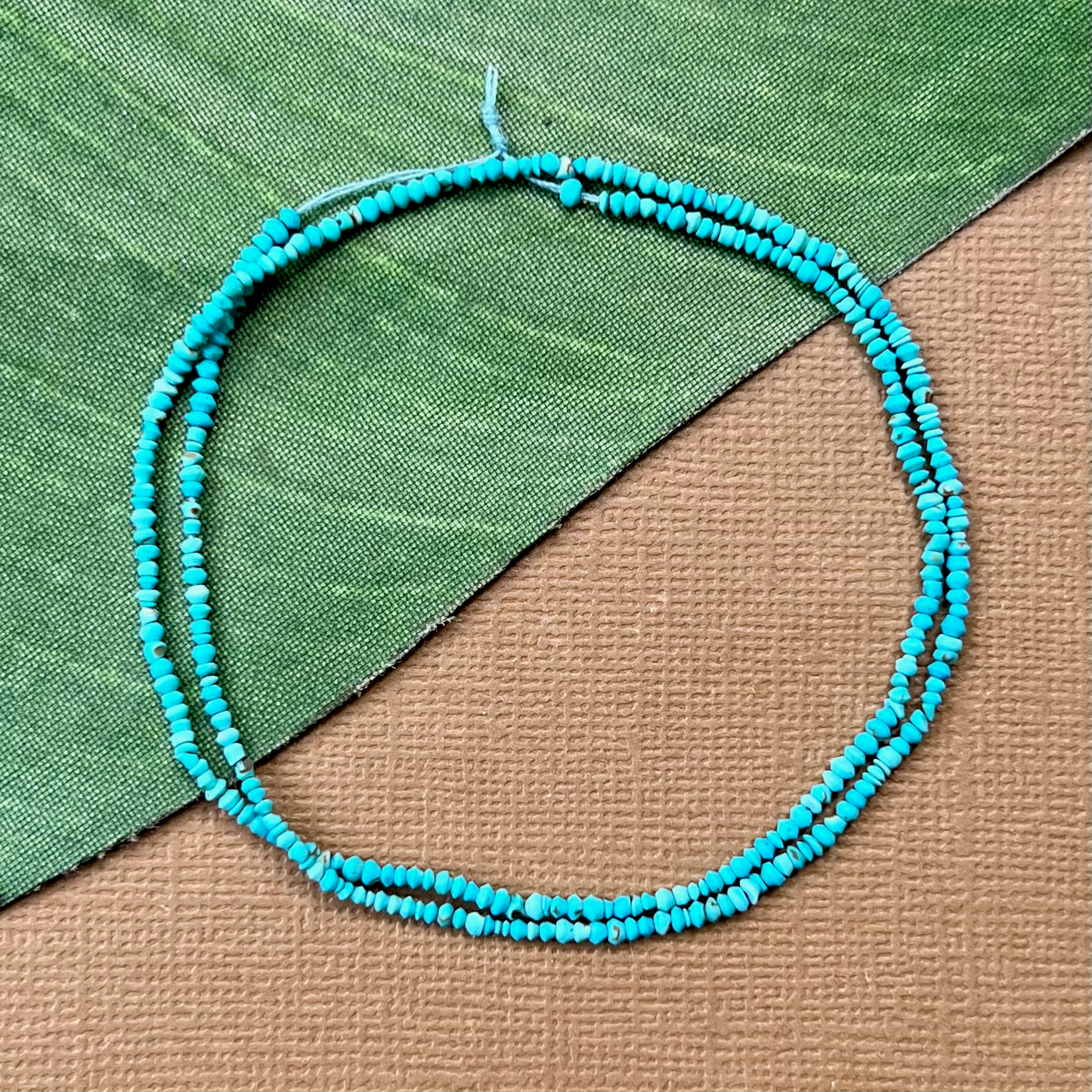 Turquoise Tiny Saucer Beads - 1 Strand