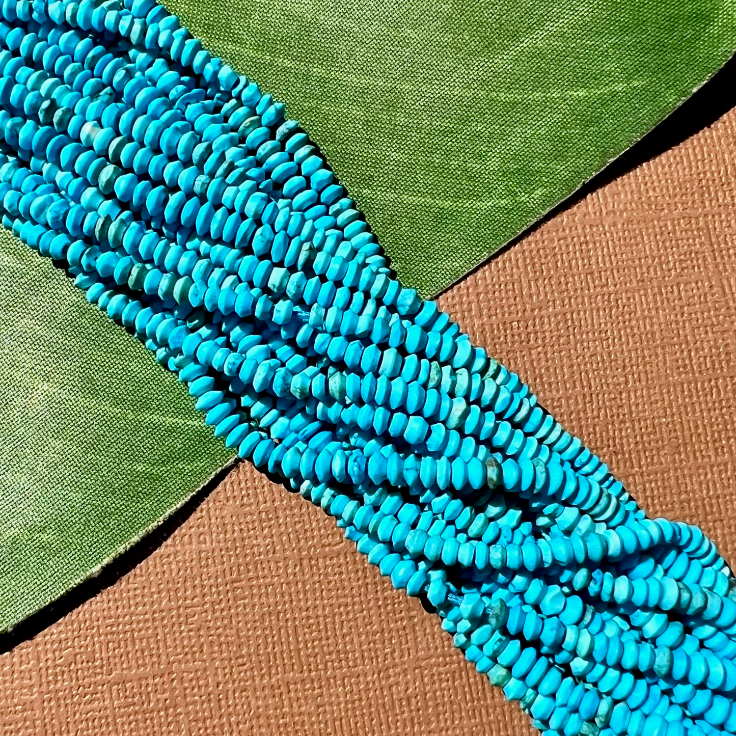 Sky Blue Turquoise Saucer 3 to 4mm Beads - 1 Strand