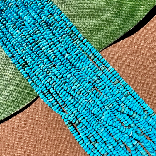 Sky Blue Turquoise Saucer 3 to 4mm Beads - 1 Strand