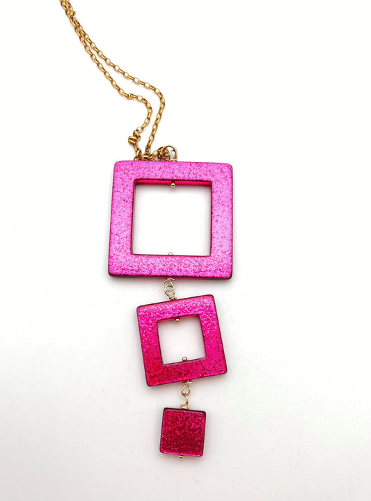 Glitter Square Set 50mm Magenta