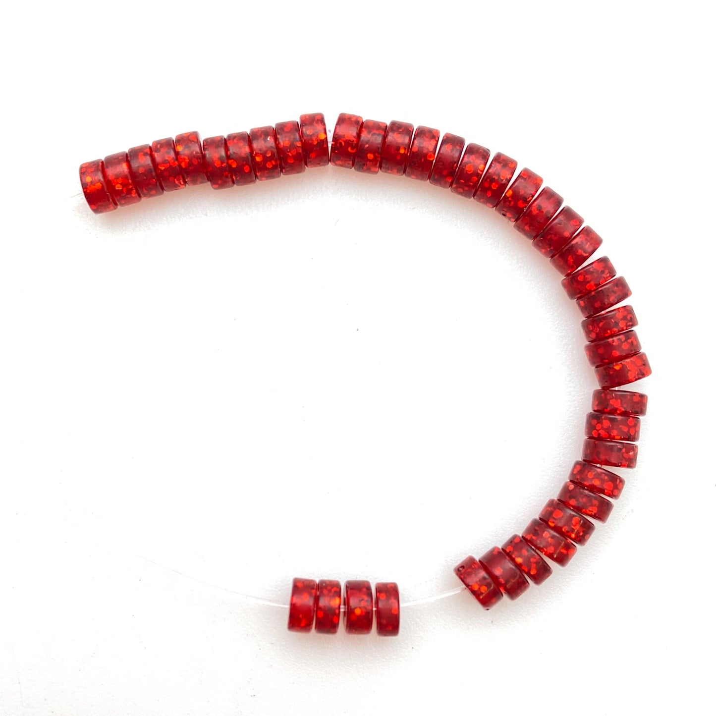 Glitter Rondelle 4mm Cherry