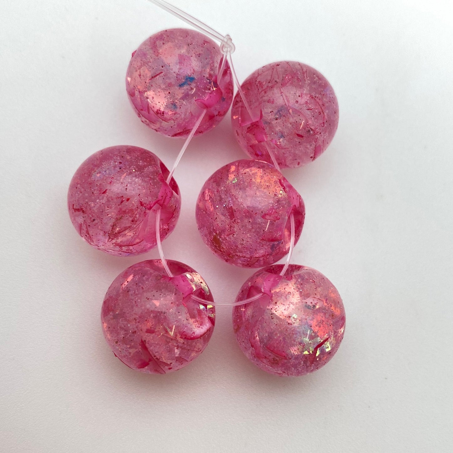 Glitter Bauble 16mm Pink Confetti