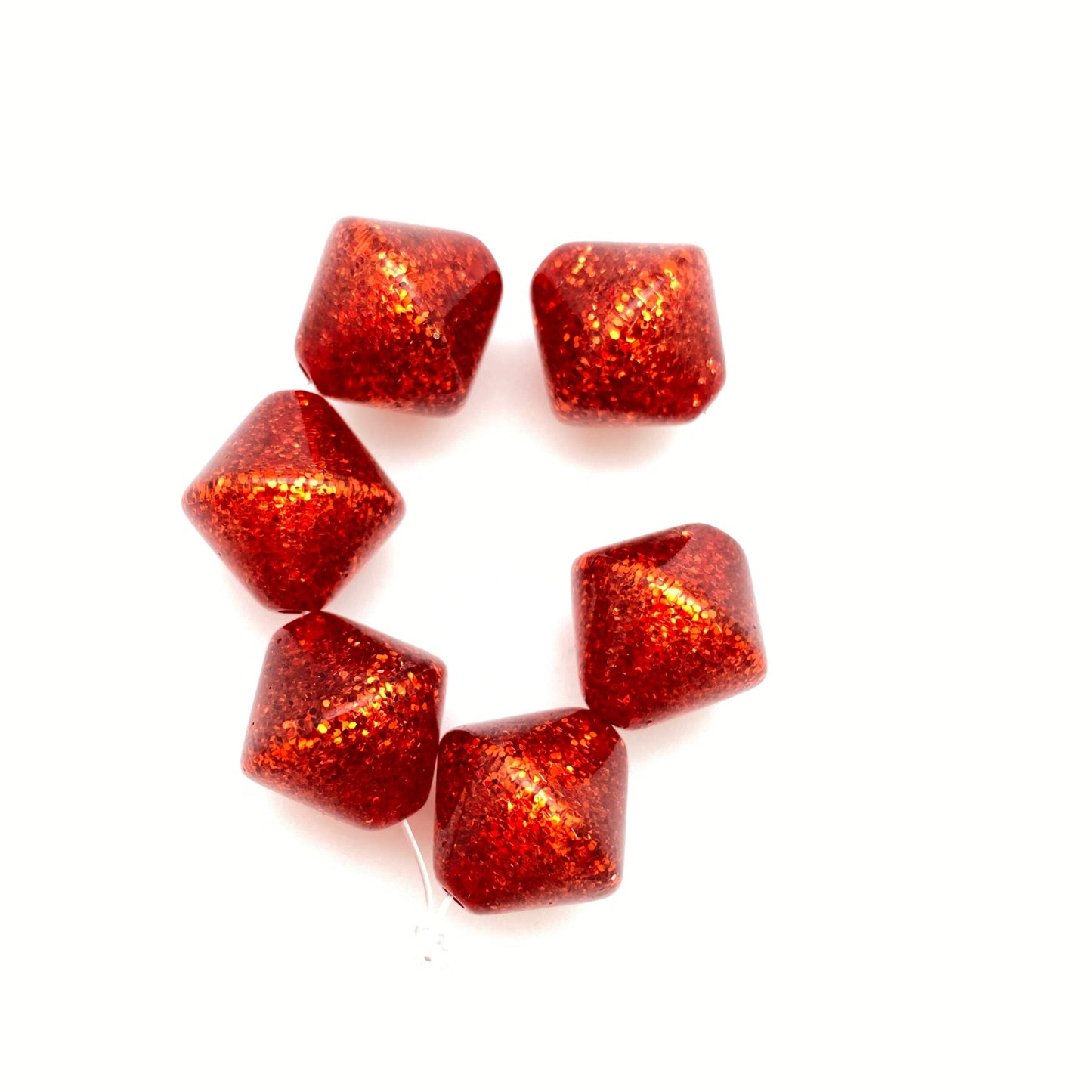 Glitter Bicone 16mm Cherry