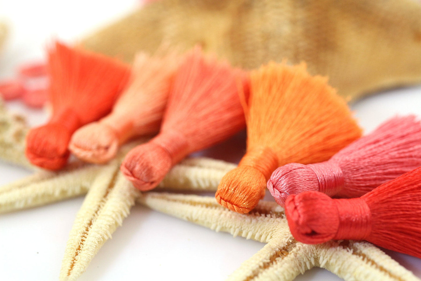 Living Coral Mix: Mini Silky Jewelry Making Tassels, 1.25" Earring Tassels