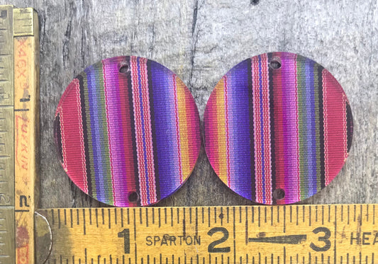 Large Blanket Striped Acrylic Earring Pair - Jewelry Making Components and Blanks - CB&CO