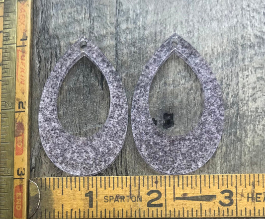 Concrete Printed Acrylic Earring Component Pair - Jewelry Making Blanks