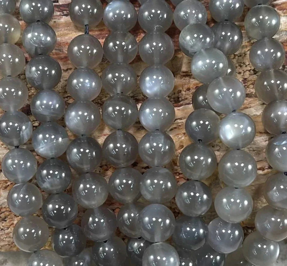 Gray Moonstone, AA Grade, Round 10mm