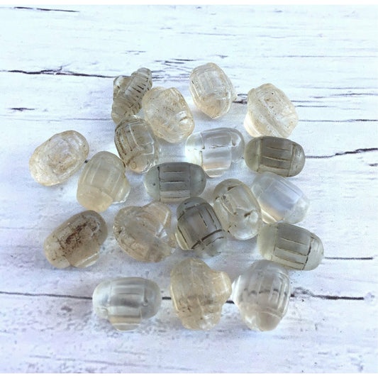 Bohemian Molded Glass Barrel Bead Pendants from the African Trade - Rita Okrent Collection (ANT309)