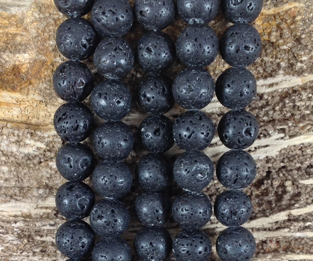Black Lava Stone Round