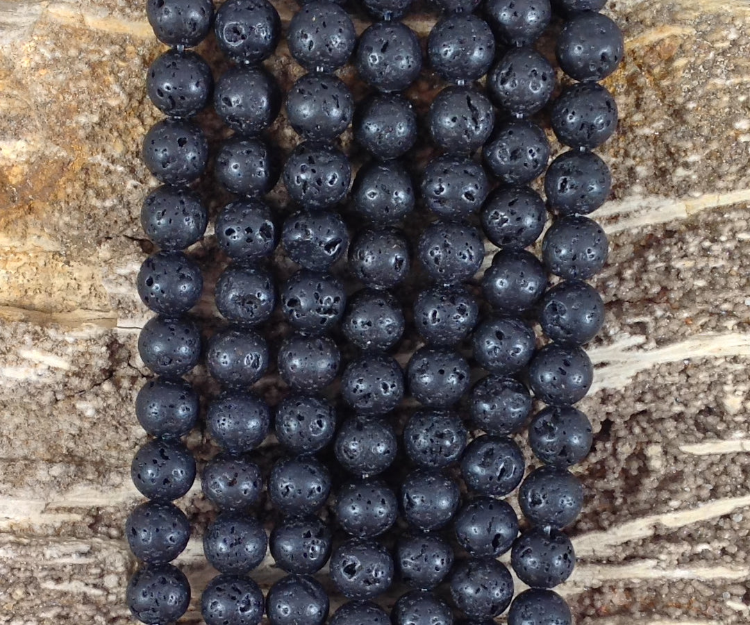 Black Lava Stone Round