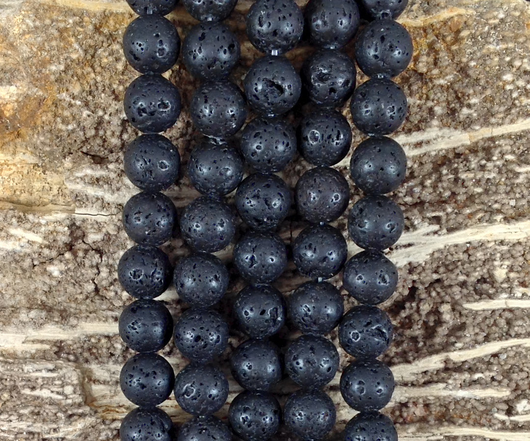Black Lava Stone Round