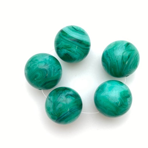 Round 22mm Malachite Marble
