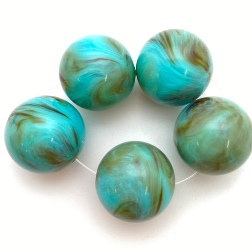 Round 25mm Turquoise Marble