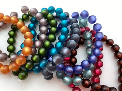 Moon glow Round 8mm Pewter