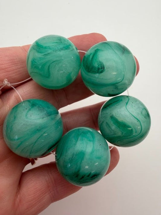 Round 25mm Jade Marble