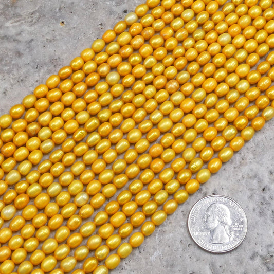 Pearl 4.5-5mm Rice Dyed Yellow