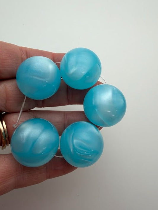 Round 25mm Aqua Pearl