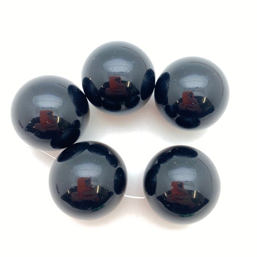 Round 25mm Jet Black