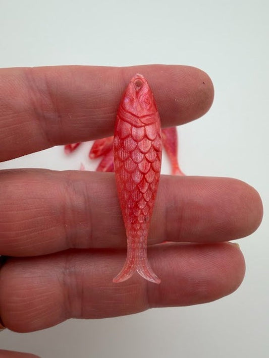 Fish Charm 48mm Fire Opal