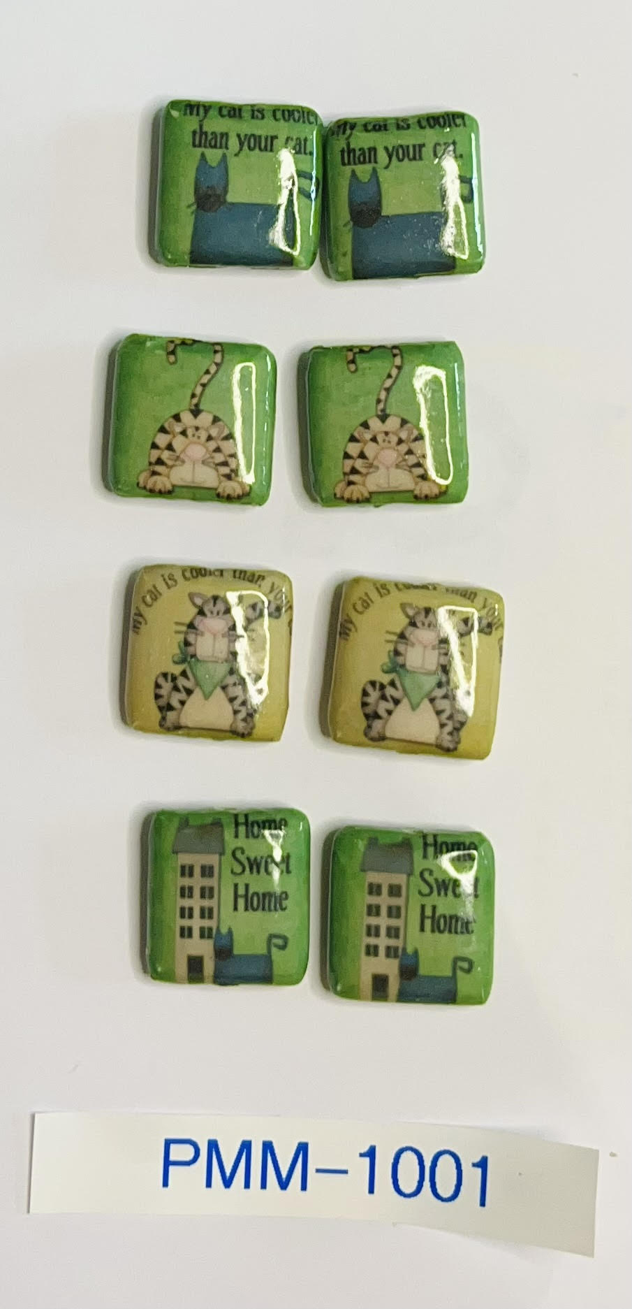Decoupage Beads Cat Prints