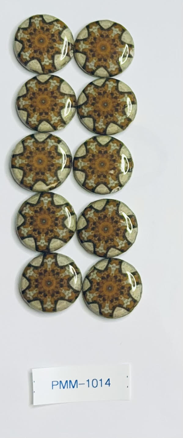 Decoupage Beads Kaleidoscope- brown mixed prints PMM-1014