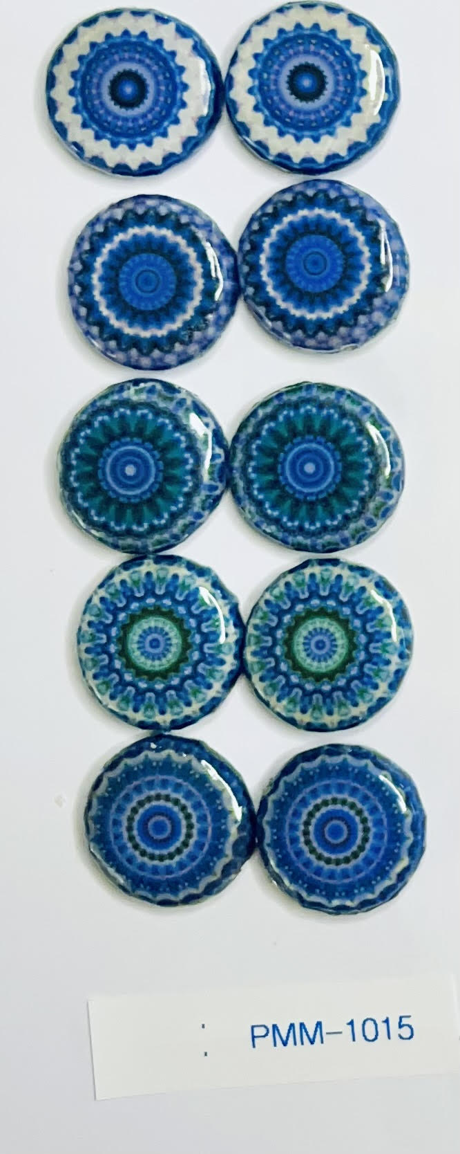 Decoupage Beads Kaleidoscope-blue and purple mixed prints PMM-1015