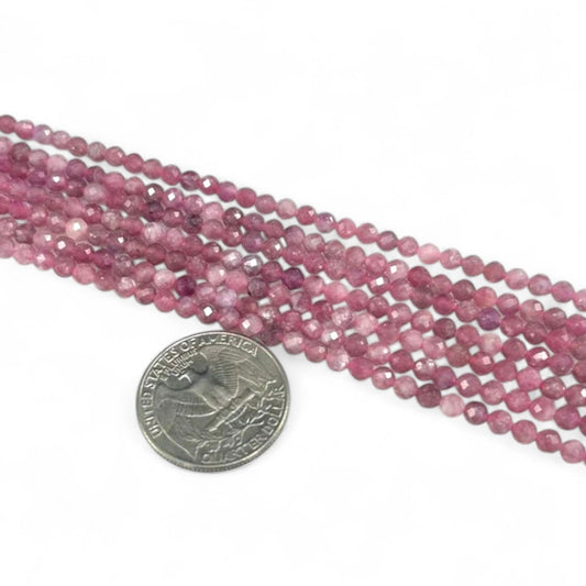 Pink Tourmaline 4mm Micro Faceted Round
