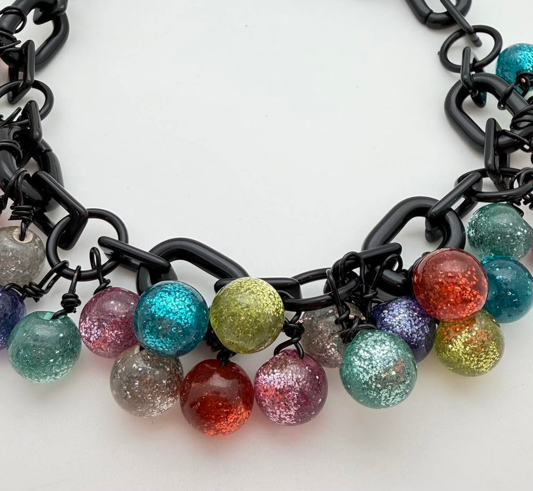 A Little Time to Create: Colorful Chain & Bauble Necklace
