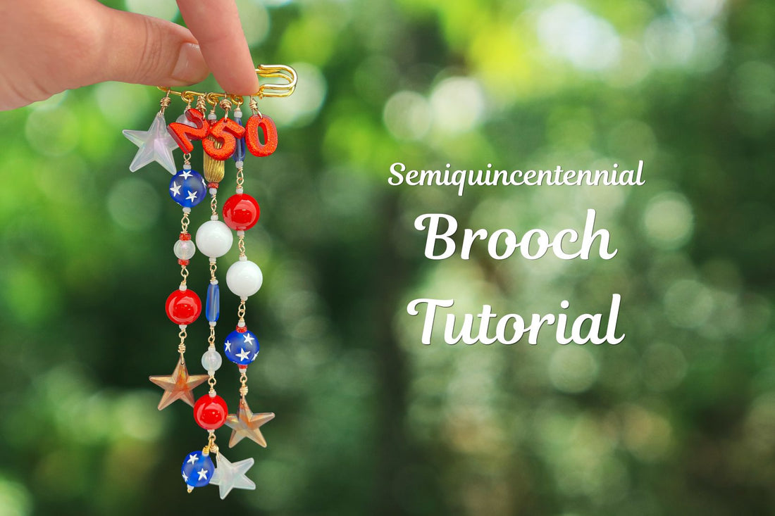DIY Red, White & Blue Beaded Brooch Tutorial