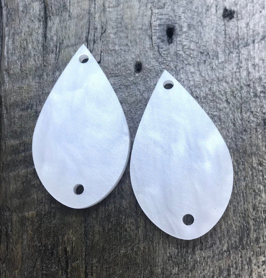 White Pearl Acrylic Earring Pair - Jewelry Making Components and Supplies - CB&CO