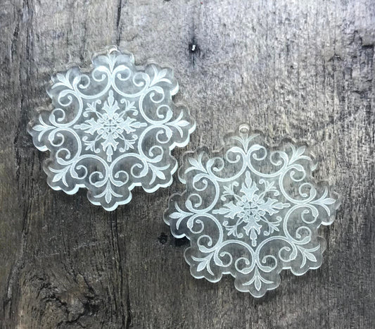 Engraved Clear Acrylic Earring Components - Jewelry Making Blanks - Lightweight - CB&CO