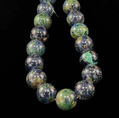 Azurite w/ Malachite, AAA Grade, Rare Size Round 20mm