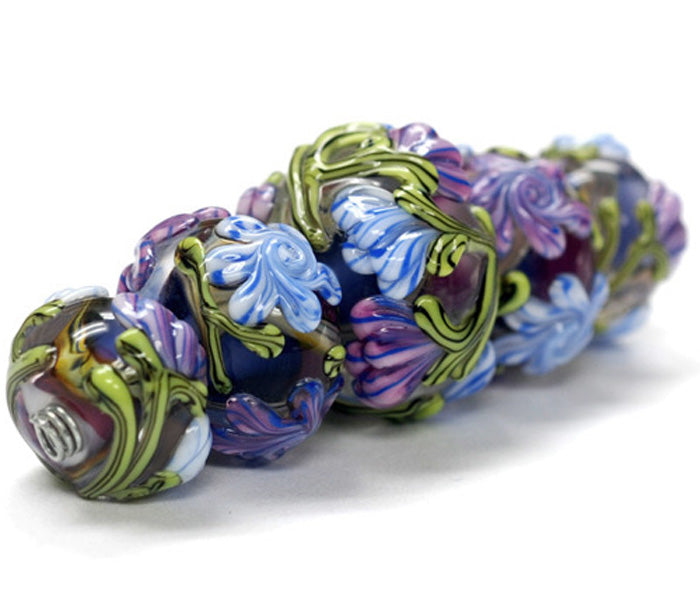 10108311 - Five Graduated Grace's Garden Rondelle Beads