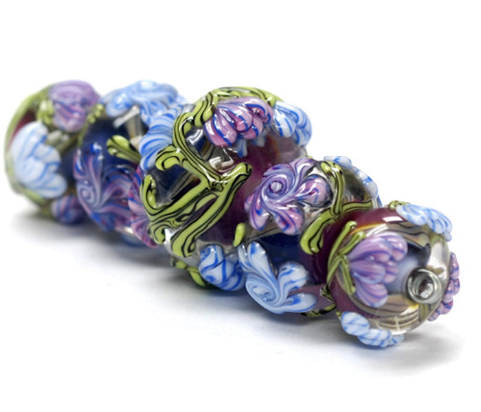 10108311 - Five Graduated Grace's Garden Rondelle Beads