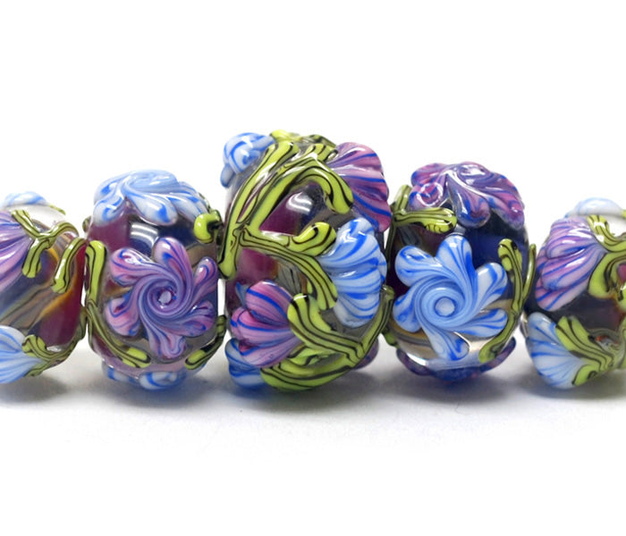 10108311 - Five Graduated Grace's Garden Rondelle Beads