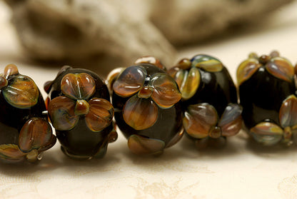 10204301 - Seven Floral Whisper Rondelle Beads