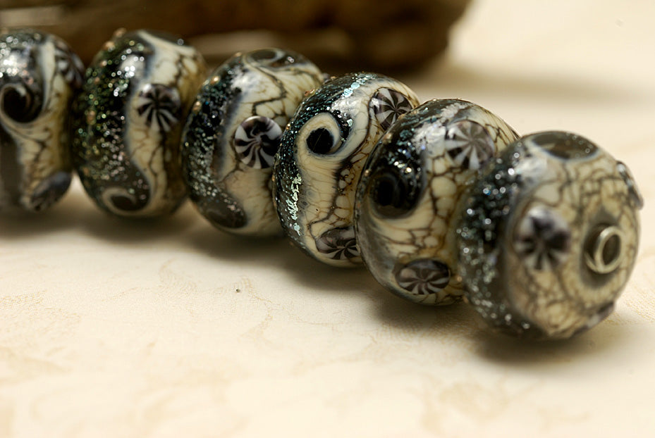 10204801 - Seven Sable Celestial Rondelle Beads