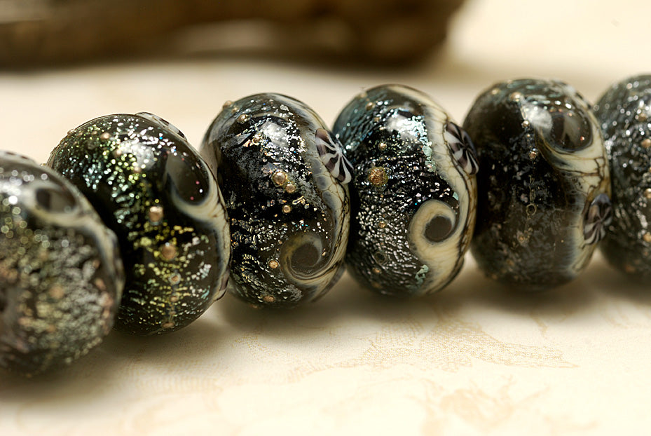 10204801 - Seven Sable Celestial Rondelle Beads