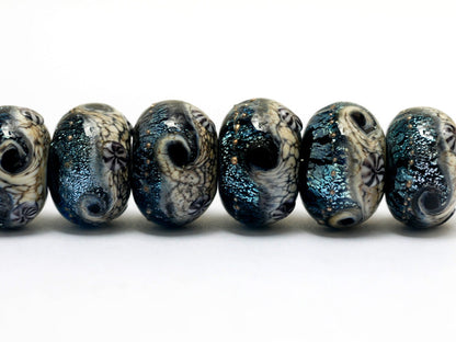 10204821 - Six Sable Celestial Rondelle Beads