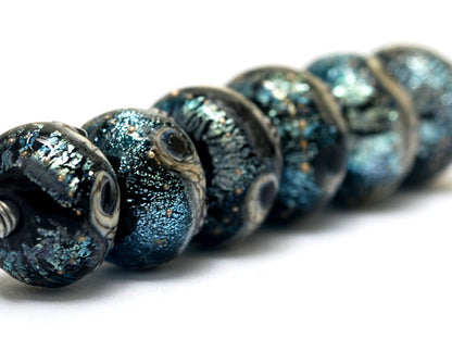 10204821 - Six Sable Celestial Rondelle Beads