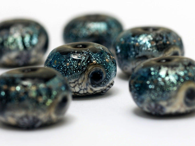 10204821 - Six Sable Celestial Rondelle Beads