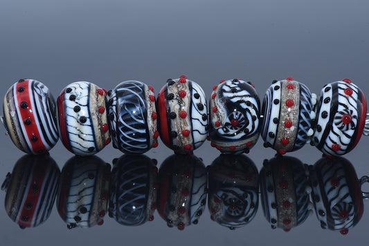 10205301 - Seven Dakota Quilt Rondelle Beads