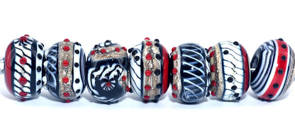 10205301 - Seven Dakota Quilt Rondelle Beads