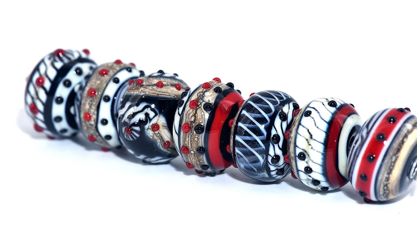 10205301 - Seven Dakota Quilt Rondelle Beads